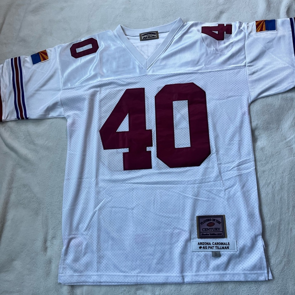 White and Red Pat Tillman Jersey